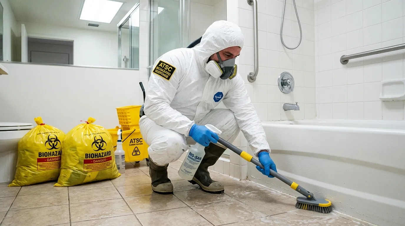 Decontamination equipment deployed for Blood Cleanup in Fontana